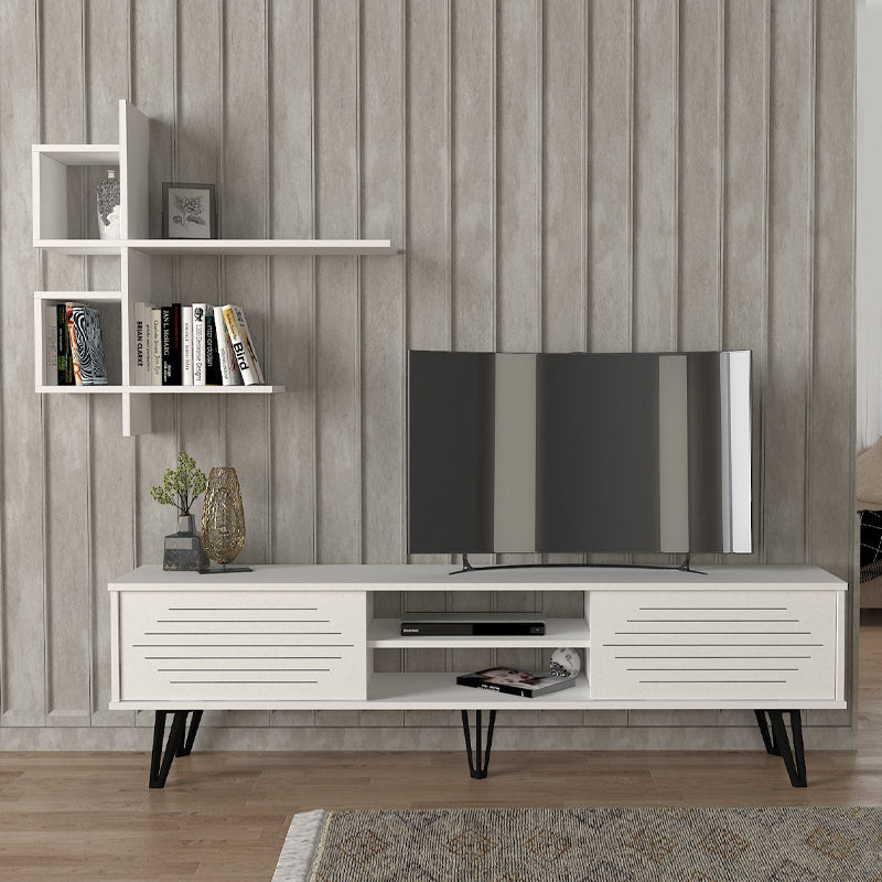 Σύνθεση Τηλεόρασης Salerno Χρώμα Λευκό 180x35x51
