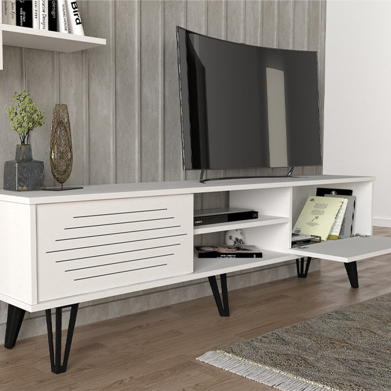 Σύνθεση Τηλεόρασης Salerno Χρώμα Λευκό 180x35x51