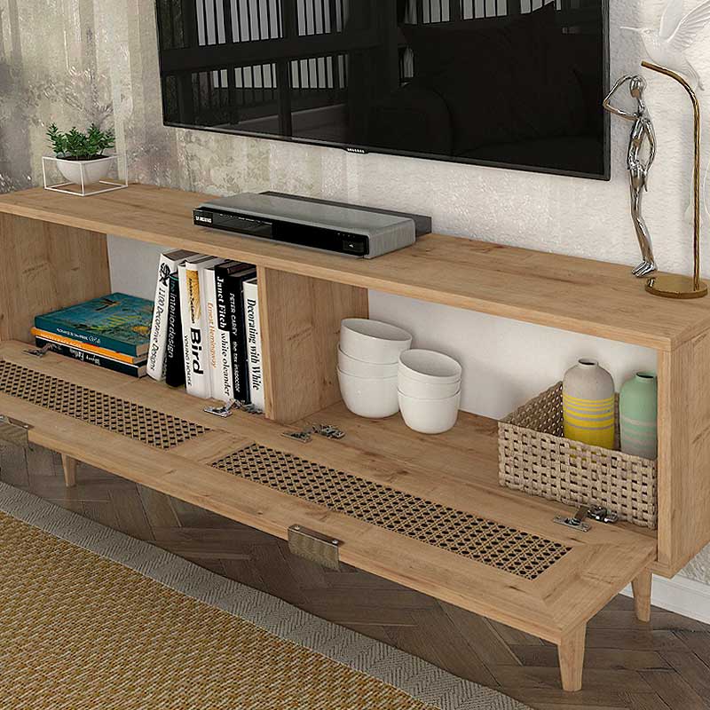 Έπιπλο Τηλεόρασης Sirona από Μελαμίνη Χρώμα Sapphire Oak 140x30x55