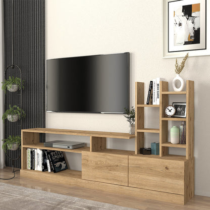 Σύνθεση Τηλεόρασης Pesaro Χρώμα Sepet Oak 165x25x91,3