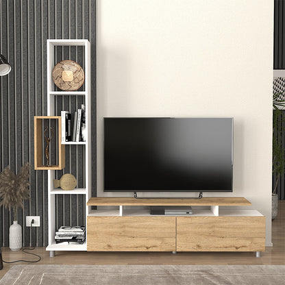 Σύνθεση Τηλεόρασης Tulip Χρώμα Λευκό - Sepet Oak 160x29,5x160