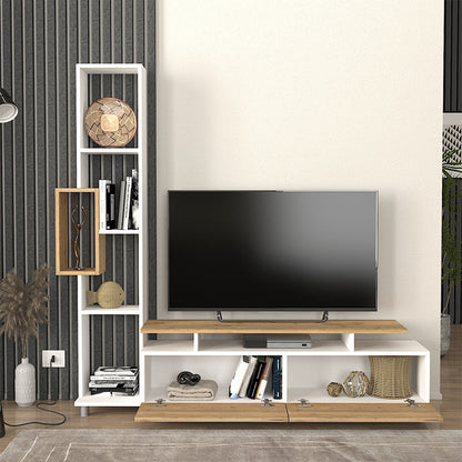 Σύνθεση Τηλεόρασης Tulip Χρώμα Λευκό - Sepet Oak 160x29,5x160