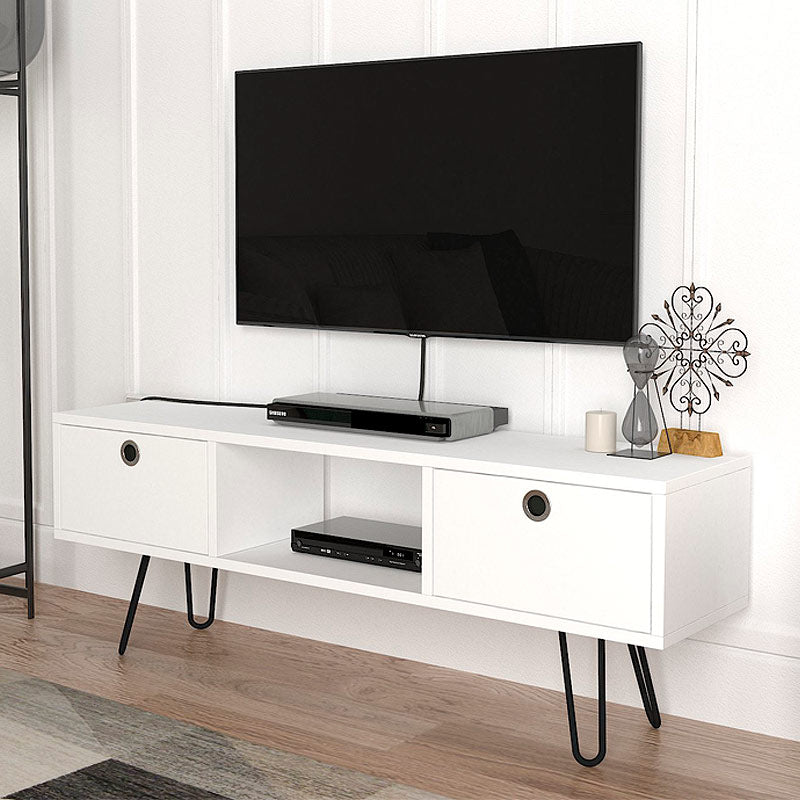 Έπιπλο Τηλεόρασης Aversa Από Μελαμίνη Χρώμα Λευκό 120X29,5X43