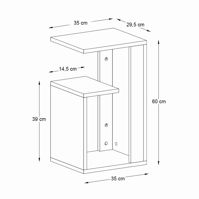 Τραπεζάκι Βοηθητικό Rosana Χρώμα Μαύρο 35x29,5x60