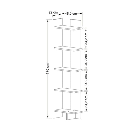Βιβλιοθήκη Perla Χρώμα Sepet Oak 48x22x170