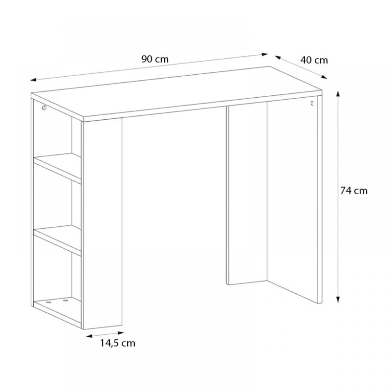 Γραφείο Εργασίας Netenia Χρώμα Ανθρακί 90x40x74