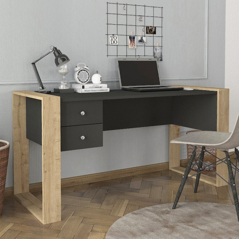 Γραφείο Εργασίας Fernando Χρώμα Ανθρακί - Sapphire Oak 158,4x60x72,2