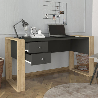 Γραφείο Εργασίας Fernando Χρώμα Ανθρακί - Sapphire Oak 158,4x60x72,2