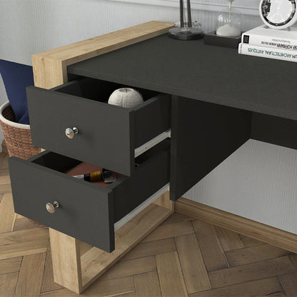 Γραφείο Εργασίας Fernando Χρώμα Ανθρακί - Sapphire Oak 158,4x60x72,2