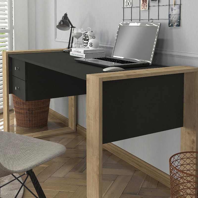 Γραφείο Εργασίας Fernando Χρώμα Ανθρακί - Sapphire Oak 158,4x60x72,2