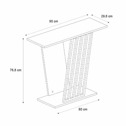 Κονσόλα Gravity Χρώμα Travertine - Χρυσό 90x29,6x76,8