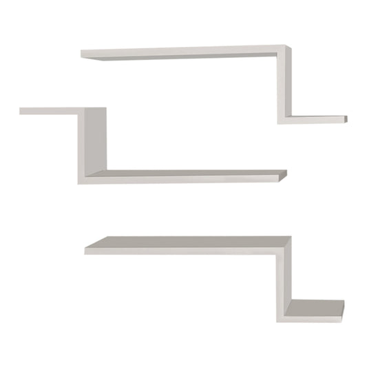Ραφιέρα Τοίχου Lowa 3 Τεμαχίων Από Μελαμίνη Χρώμα Λευκό 57,7X14,5X18