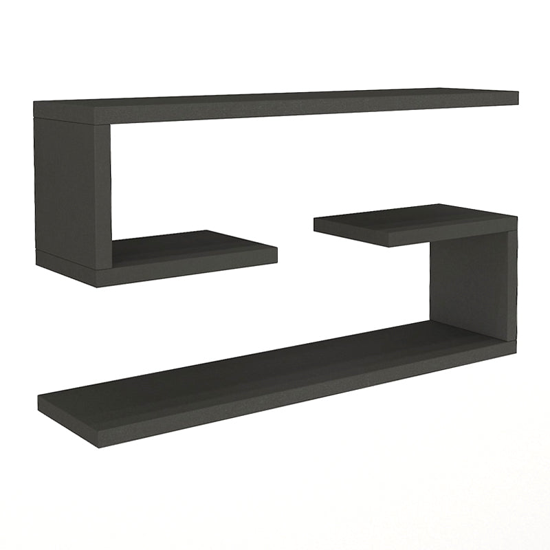 Ραφιέρα Τοίχου Jenika 2 Τεμαχίων Χρώμα Ανθρακί 60x14,5x18