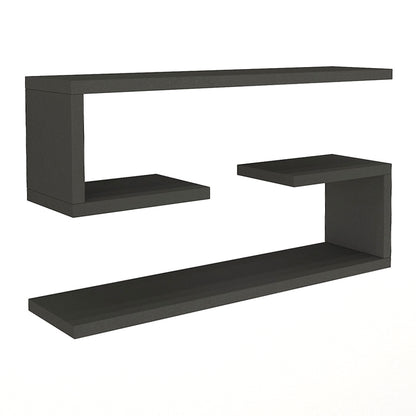 Ραφιέρα Τοίχου Jenika 2 Τεμαχίων Χρώμα Ανθρακί 60x14,5x18