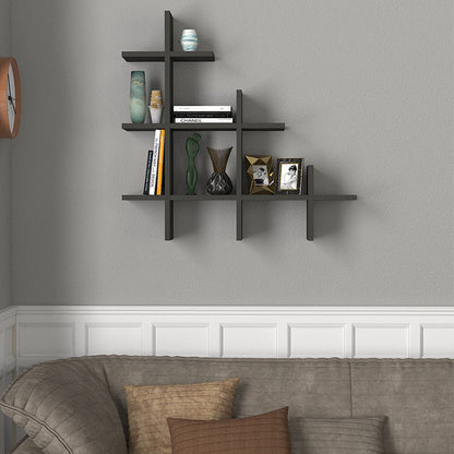 Ραφιέρα Τοίχου Juke Χρώμα Ανθρακί 81,8x18x80