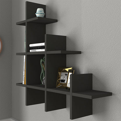 Ραφιέρα Τοίχου Juke Χρώμα Ανθρακί 81,8x18x80