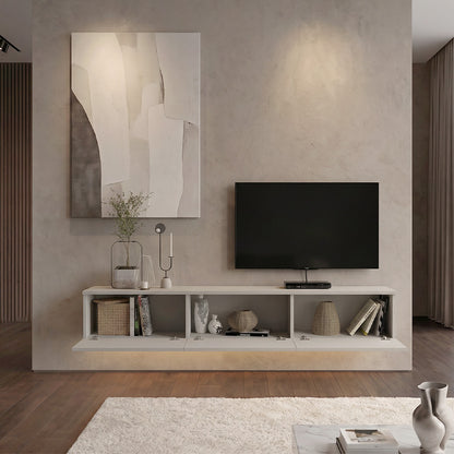 Έπιπλο Τηλεόρασης Επιτοίχιο Damla με LED Χρώμα Sandstone 180x29,5x29,5