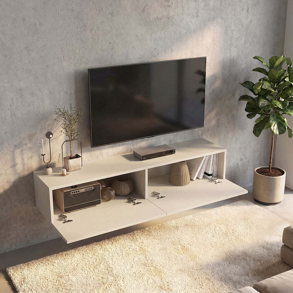 Έπιπλο Τηλεόρασης Επιτοίχιο Aristo με LED Χρώμα Sandstone 135x31,6x25
