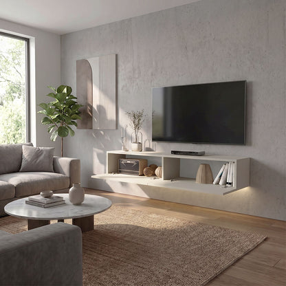 Έπιπλο Τηλεόρασης Επιτοίχιο Aristo με LED Χρώμα Sandstone 135x31,6x25