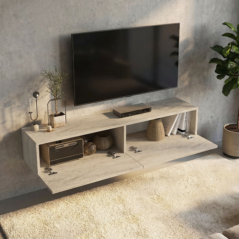 Έπιπλο Τηλεόρασης Επιτοίχιο Aristo με LED Χρώμα Travertine 135x31,6x25
