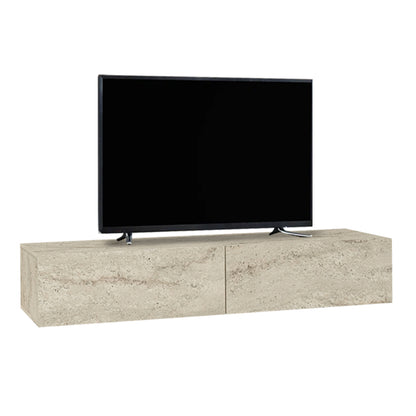 Έπιπλο Τηλεόρασης Επιτοίχιο Aristo με LED Χρώμα Travertine 135x31,6x25