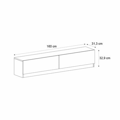 Έπιπλο Τηλεόρασης Ahenk Χρώμα Καρυδί 160x31,3x32,9