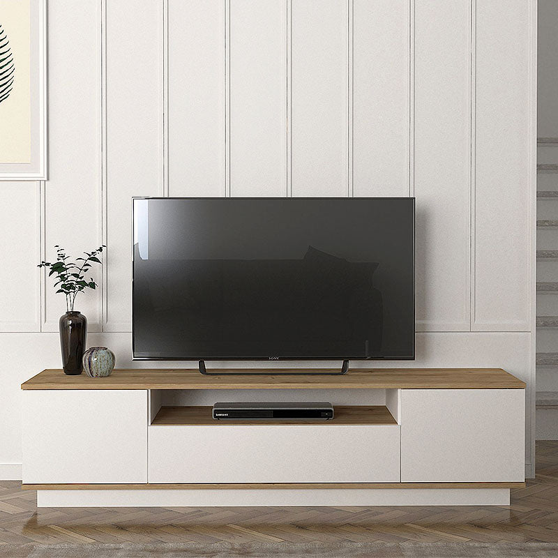 Έπιπλο Τηλεόρασης Fedya Από Μελαμίνη Χρώμα Λευκό - Sapphire Oak 180X45X44,6