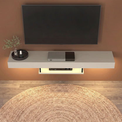 Έπιπλο Τηλεόρασης Επιτοίχιο Albares με LED Χρώμα Sandstone 150x29,6x22