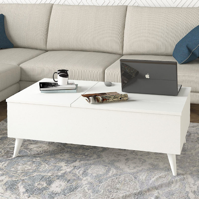 Τραπεζάκι Σαλονιού Roy με Σερβιτόρο Χρώμα Λευκό 121x69x40