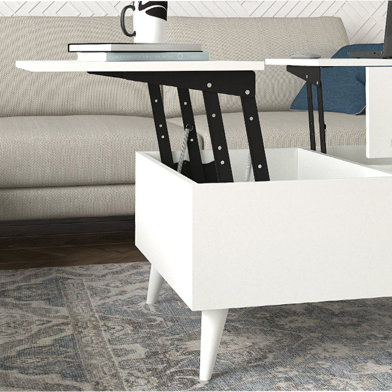 Τραπεζάκι Σαλονιού Roy με Σερβιτόρο Χρώμα Λευκό 121x69x40