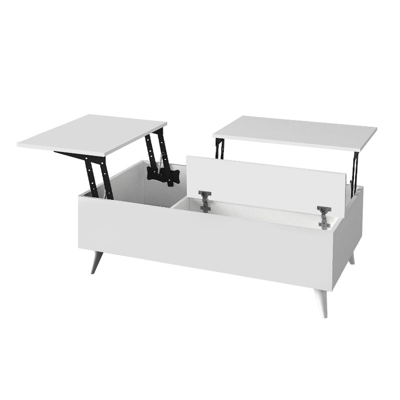 Τραπεζάκι Σαλονιού Roy με Σερβιτόρο Χρώμα Λευκό 121x69x40