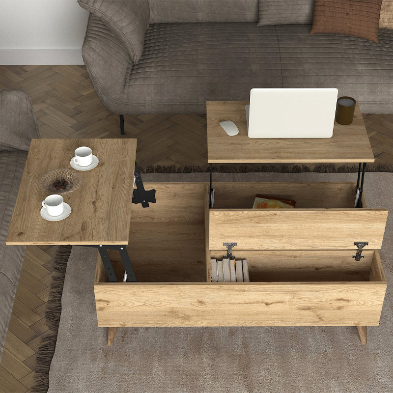 Τραπεζάκι Σαλονιού Roy με Σερβιτόρο Χρώμα Sepet Oak 121x69x40