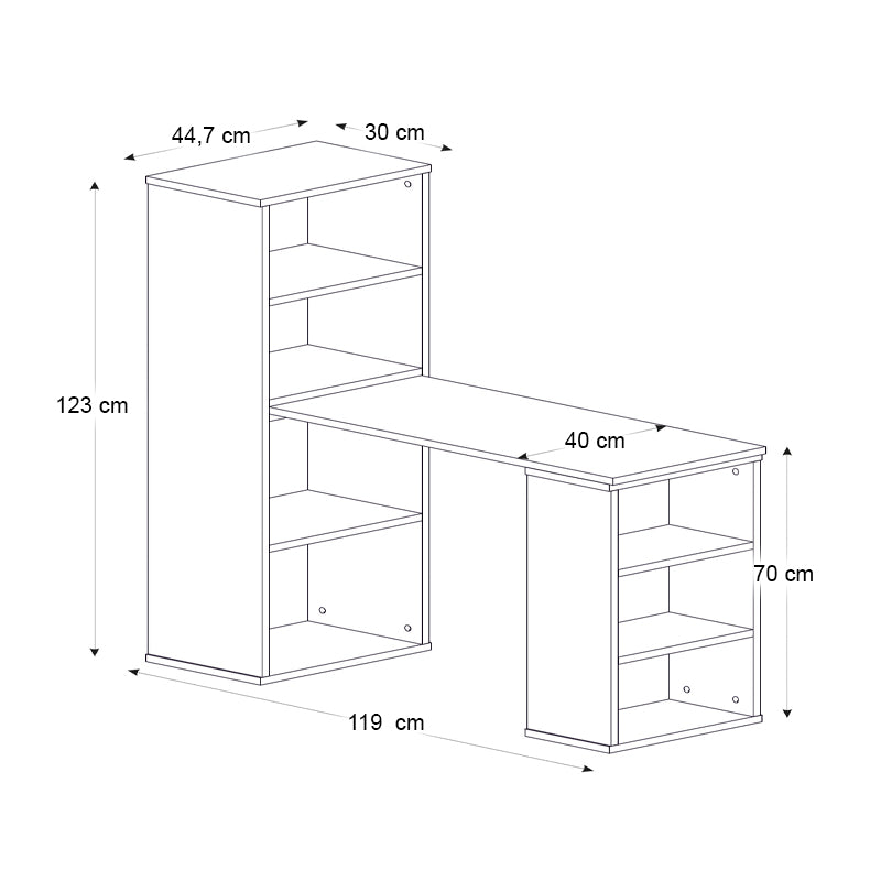 Γραφείο Εργασίας Πολυμορφικό Last Χρώμα Sapphire Oak 119x44,7x123