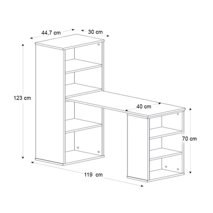 Γραφείο Εργασίας Πολυμορφικό Last Χρώμα Sapphire Oak 119x44,7x123