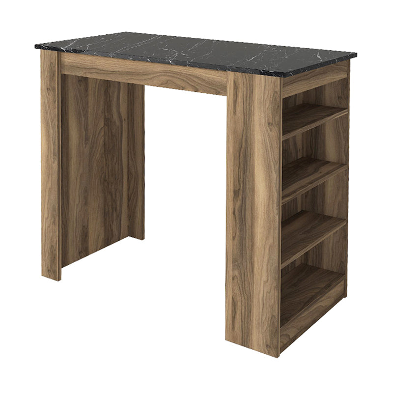 Τραπέζι Μπαρ Monaco Χρώμα Καρυδί - Μαύρο Εφέ Μαρμάρου 120x51,6x101,8