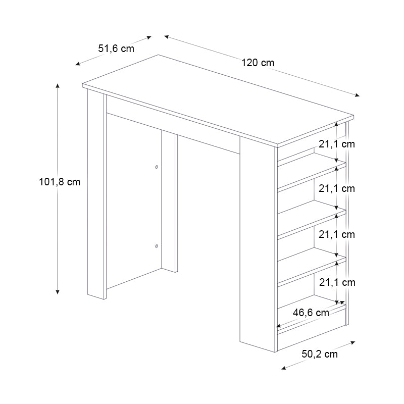 Τραπέζι Μπαρ Monaco Χρώμα Καρυδί - Μαύρο Εφέ Μαρμάρου 120x51,6x101,8