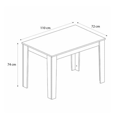 Τραπέζι Darlen Χρώμα Ανθρακί - Sapphire Oak 110x72x74