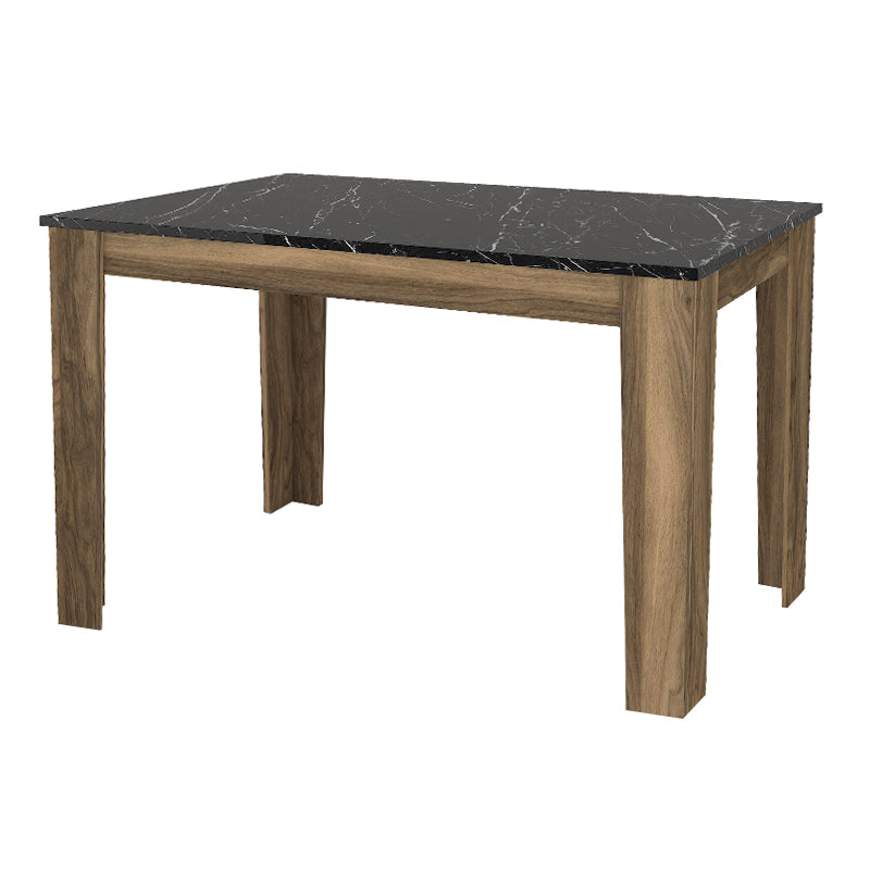 Τραπέζι Darlen Χρώμα Καρυδί - Μαύρο Εφέ Μαρμάρου 110x72x74