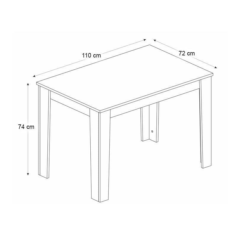 Τραπέζι Darlen Χρώμα Καρυδί - Μαύρο Εφέ Μαρμάρου 110x72x74