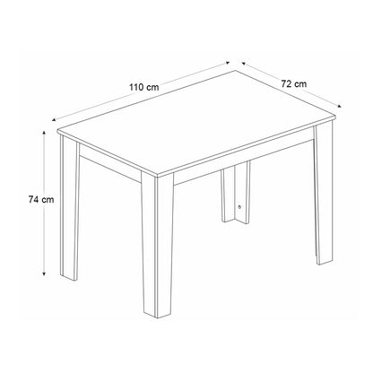 Τραπέζι Darlen Χρώμα Καρυδί - Μαύρο Εφέ Μαρμάρου 110x72x74