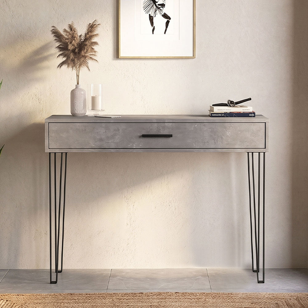 Κονσόλα Rochel Χρώμα Γκρι Σκυροδέματος 120x35x89,8