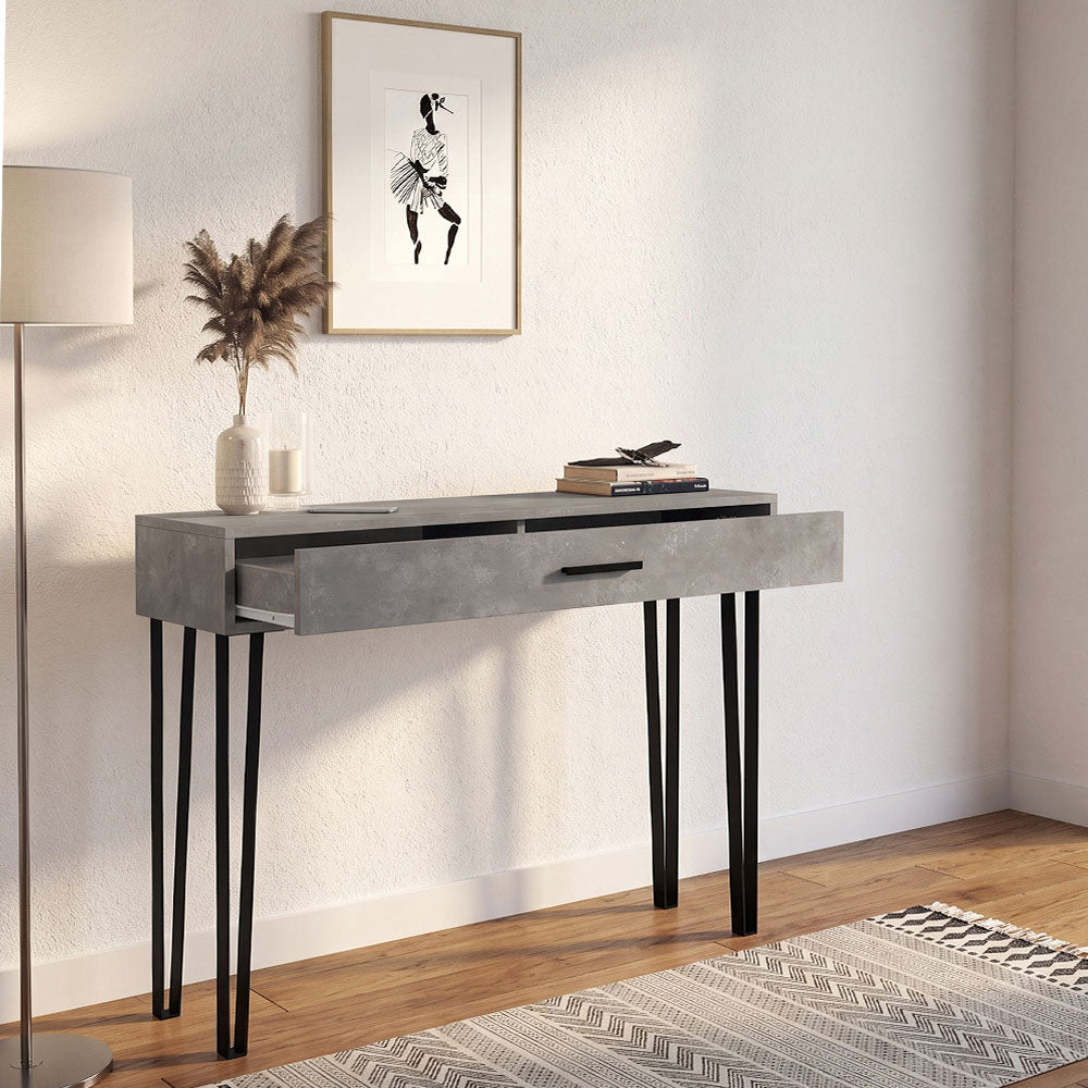 Κονσόλα Rochel Χρώμα Γκρι Σκυροδέματος 120x35x89,8