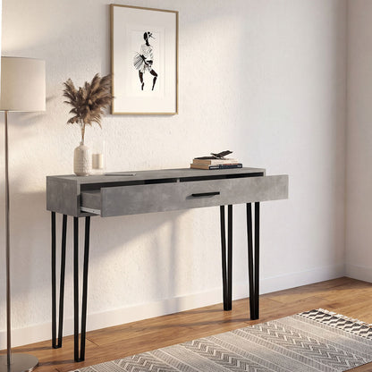 Κονσόλα Rochel Χρώμα Γκρι Σκυροδέματος 120x35x89,8