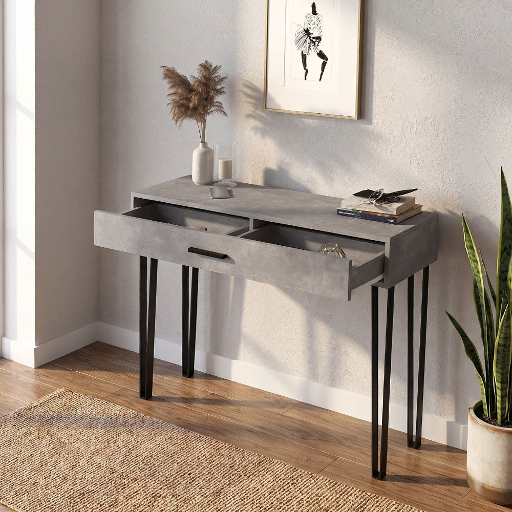 Κονσόλα Rochel Χρώμα Γκρι Σκυροδέματος 120x35x89,8