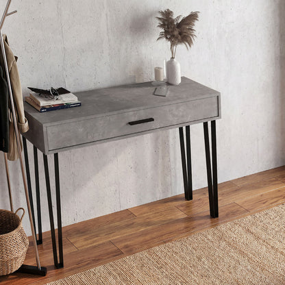 Κονσόλα Rochel Χρώμα Γκρι Σκυροδέματος 120x35x89,8