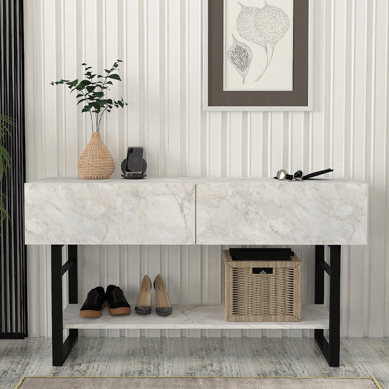 Κονσόλα Aron Χρώμα Λευκό Εφέ Μαρμάρου 138,8x41x75,7