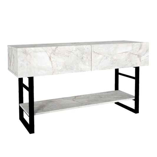 Κονσόλα Aron Χρώμα Λευκό Εφέ Μαρμάρου 138,8x41x75,7