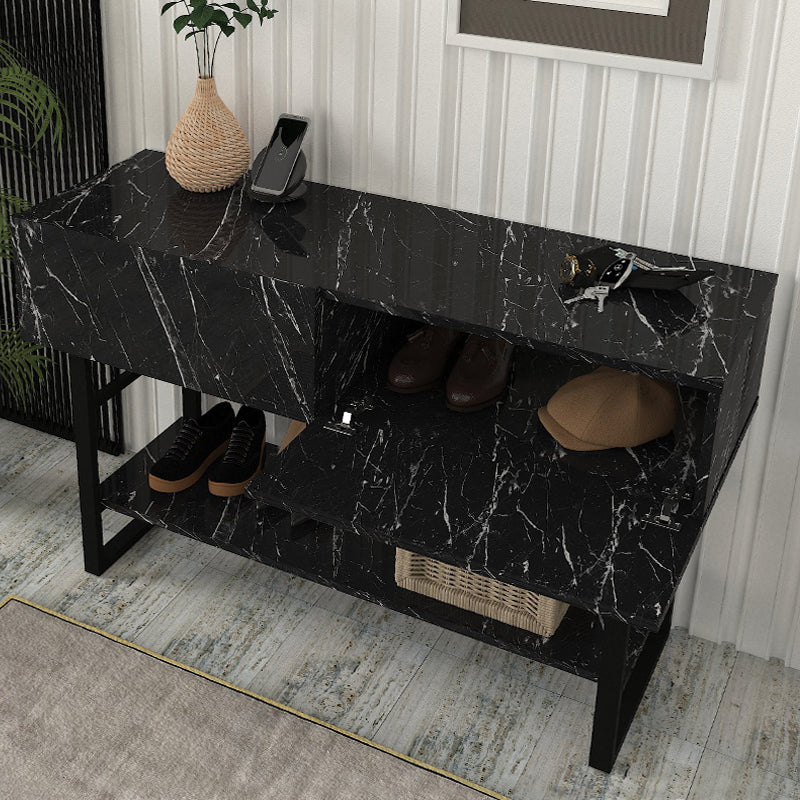 Κονσόλα Aron Χρώμα Μαύρο Εφέ Μαρμάρου 138,8x41x75,7