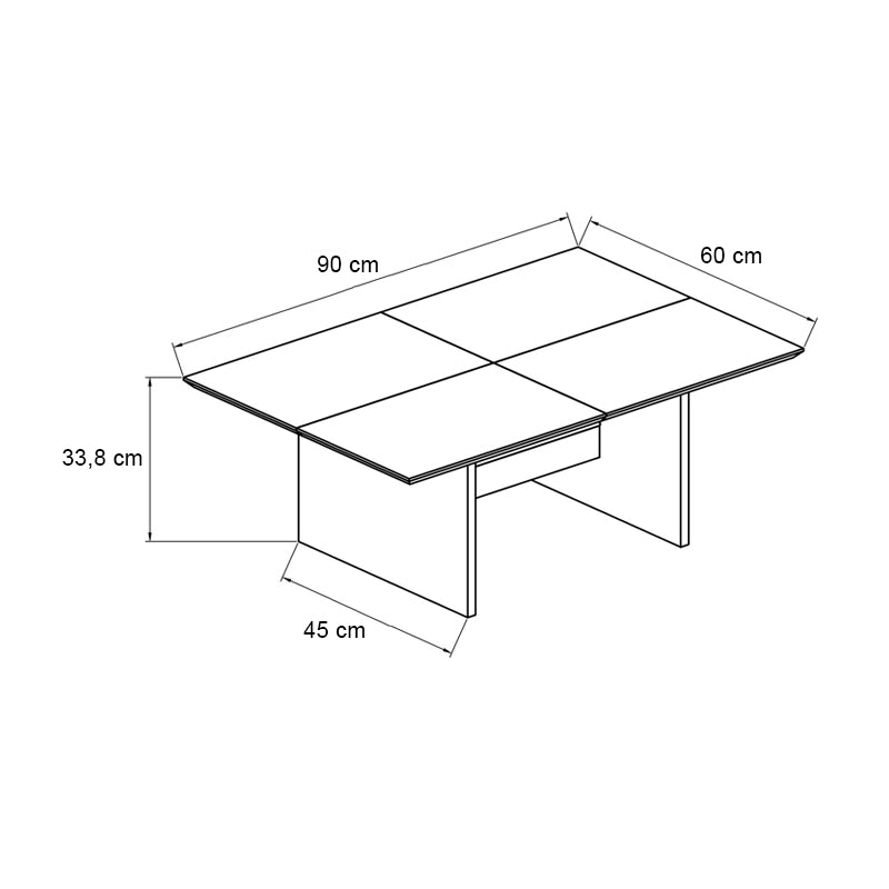 Τραπεζάκι Σαλονιού Venita Χρώμα Sapphire Oak - Ανθρακί 90x60x33,8