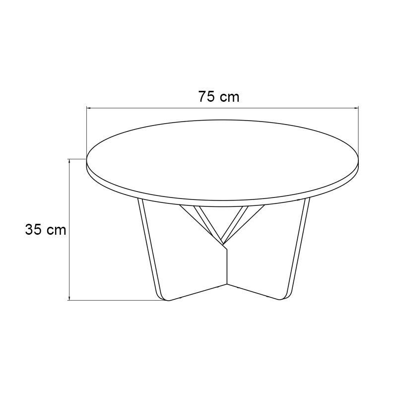 Τραπεζάκι Σαλονιού Lagerta Χρώμα Μαύρο Εφέ Μαρμάρου Ø75x35